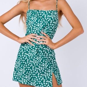 Green mini dress